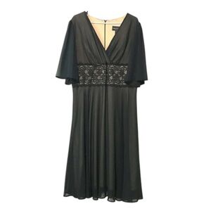 NEW Connected Women's 18W Black Flowy Cocktail Party Special Occasion PLUS Dress